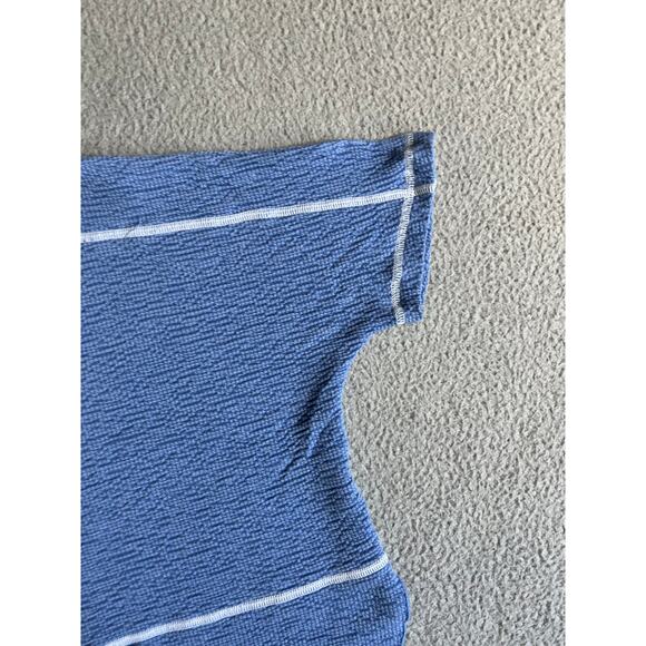 Sno Skins Top Medium Oversized Contrast Stitch Knit Breathable Blue Boxy Beach - Picture 5 of 13